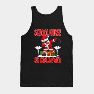 Christmas School Nurse Squad Reindeer Pajama Dabing Santa Tank Top